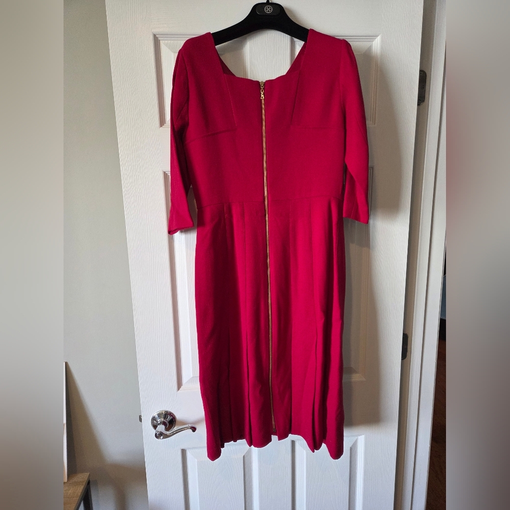 Carlisle Collection Vintage Vibrant Red 3/4‎ Length Sleeve Dress - Picture 3 of 6